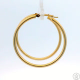 10k Yellow Gold 1.25 Inch Hoop Earrings