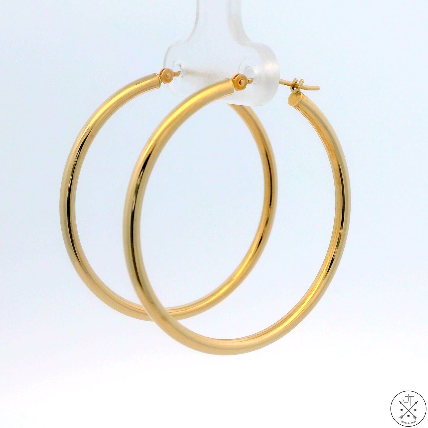 10k Yellow Gold 1.25 Inch Hoop Earrings