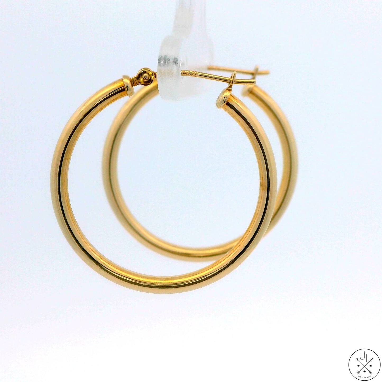 New 10k Yellow Gold 1 Inch Hoop Earrings