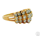 Vintage 14k Yellow Gold Ring with 2 ctw Diamonds Size 8.5 Pyramid Style