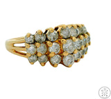 Vintage 14k Yellow Gold Ring with 2 ctw Diamonds Size 8.5 Pyramid Style