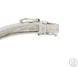 14k White Gold Hinged Bracelet 1 ctw GVS2 Natural Diamonds 7 in Size L/XL