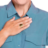 Custom 14k Yellow Gold Statement Ring with Black Opal and Diamonds Size 7.5 Certified