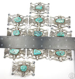 Vintage Sand Cast Sterling Silver Belt Buckle 11 pcs Set Native American 1.5 Inch
