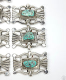 Vintage Sand Cast Sterling Silver Belt Buckle 11 pcs Set Native American 1.5 Inch