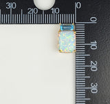 10k Yellow Gold Box Pendant with Topaz and Lab Opal