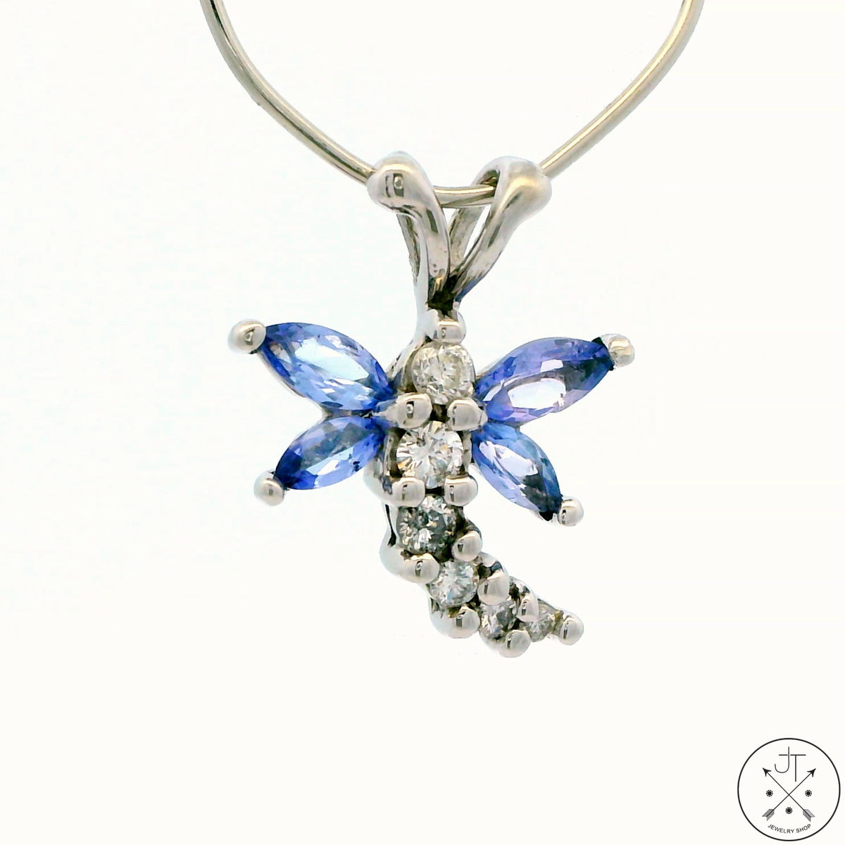 10k white gold tanzanite gemstone selling pendant