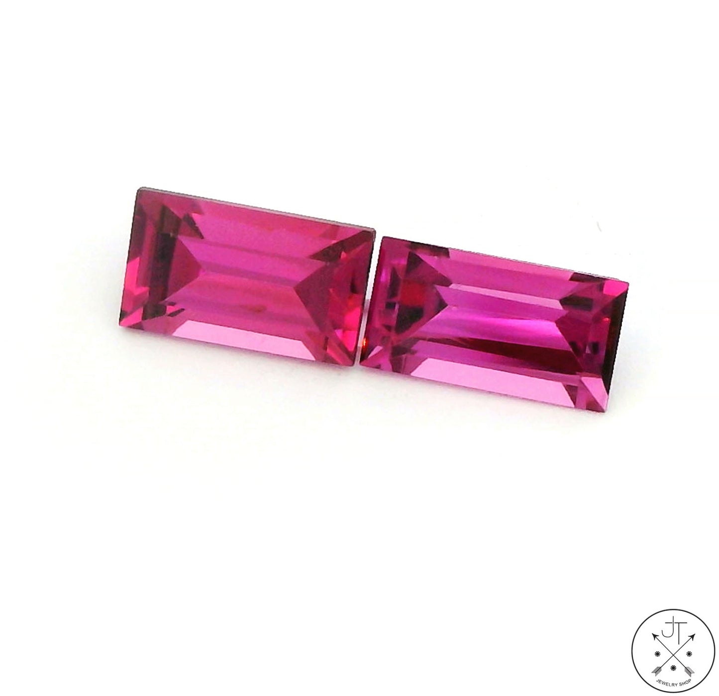 1.22 ctw Matched Pair Natural Rhodolite Garnet Baguette 6 x 3 mm Gemstones Certified Loose