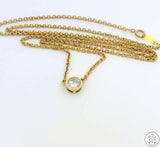 Vintage 10k Yellow Gold 1/2 Carat Diamond Solitaire Pendant Necklace 18 inch By The Yard