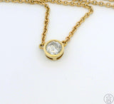 Vintage 10k Yellow Gold 1/2 Carat Diamond Solitaire Pendant Necklace 18 inch By The Yard