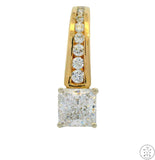 14k Yellow Gold Pendant with Crystal Gemstones Simulated Diamond