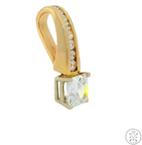 14k Yellow Gold Pendant with Crystal Gemstones Simulated Diamond