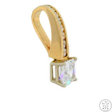 14k Yellow Gold Pendant with Crystal Gemstones Simulated Diamond