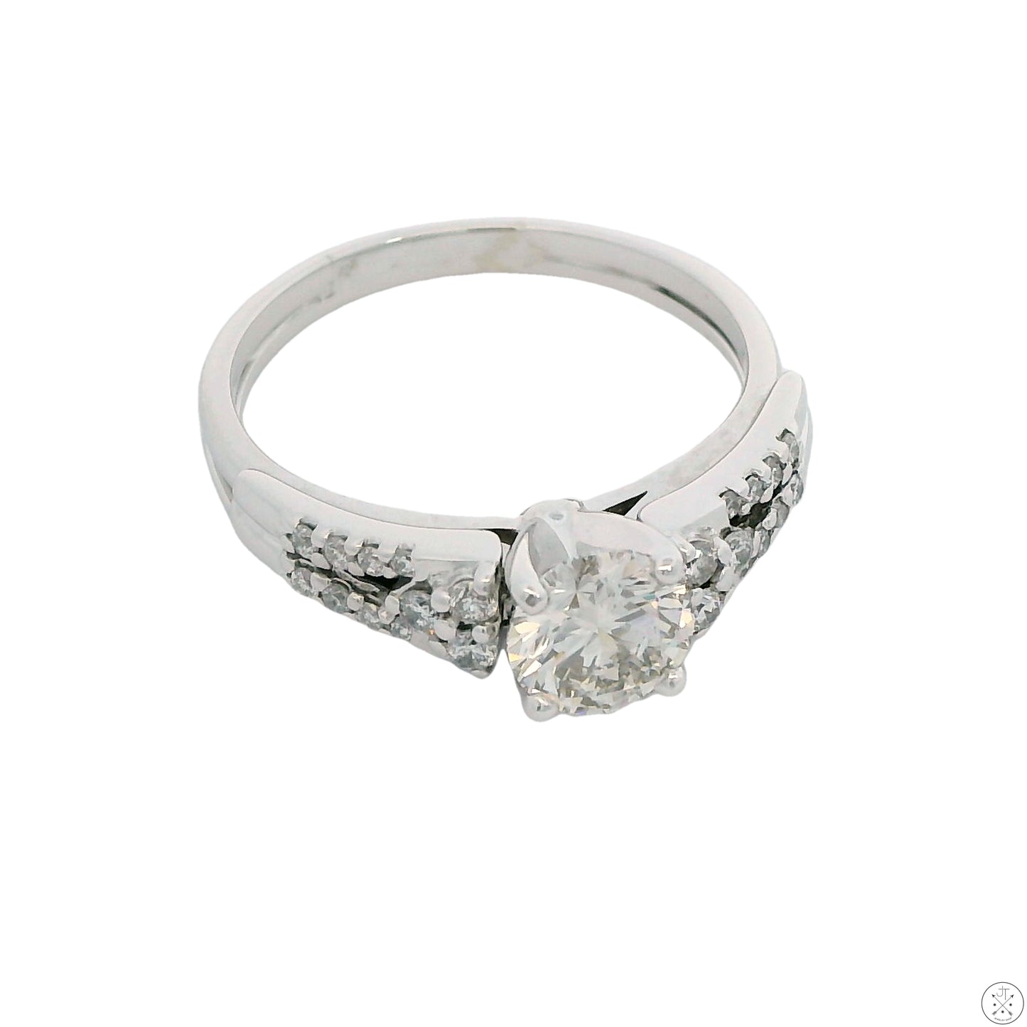 14k White Gold Engagement Ring with 1 1/3 ctw Lab Grown Diamonds Size 9.25