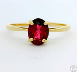 10k Yellow Gold Solitaire Ring with Tourmaline Size 10