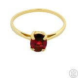 10k Yellow Gold Solitaire Ring with Tourmaline Size 10
