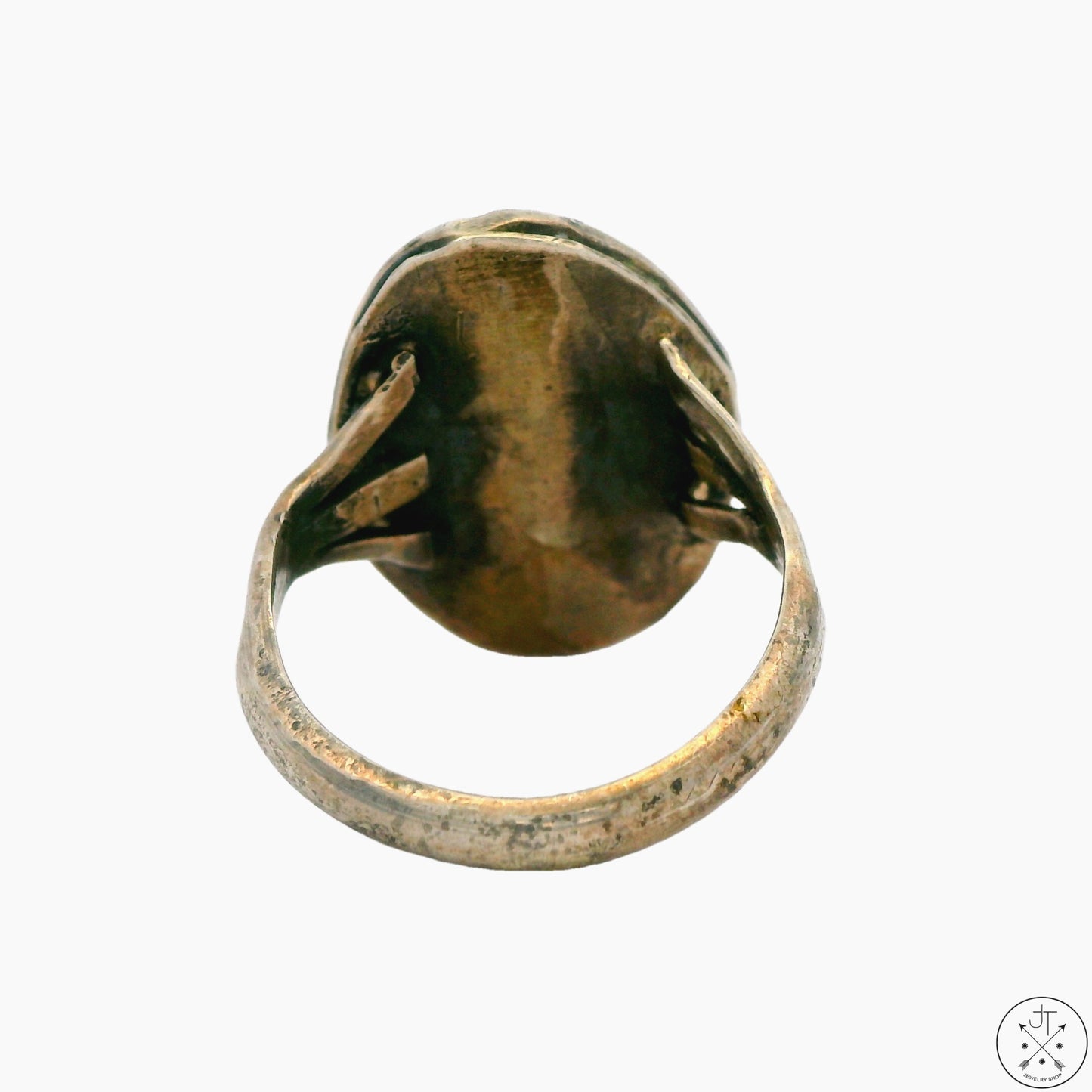 Vintage Sterling Silver Ring with Turquoise Size 8 Old Stamp