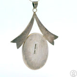 Vintage Sterling Silver Pendant with Eilat Stone Israel Malachite Azurite