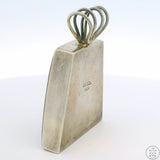 Vintage Huge Sterling Silver Pendant with Tigers Eye Mexico 2.3 in