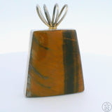 Vintage Huge Sterling Silver Pendant with Tigers Eye Mexico 2.3 in
