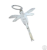 Vintage Signed Cherokee Sterling Silver Dragonfly Pendant Native American #8 Turquoise