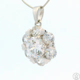 New Sterling Silver Pendant with Crystal Gemstones Simulated Diamond