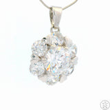 New Sterling Silver Pendant with Crystal Gemstones Simulated Diamond