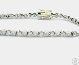 Sterling Silver Tennis Bracelet 7.25 Inch with Cubic Zirconia
