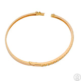 New Gold Tone Sterling Silver Hinged Bangle Bracelet Size XL