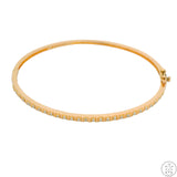 New Gold Tone Sterling Silver Hinged Bangle Bracelet Size XL