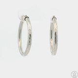 New 10k White Gold 3/4 Inch Pattern Hoop Earrings