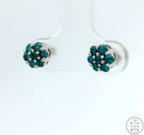 New 10k White Gold Stud Earrings with 1/3 ctw Blue Diamonds