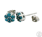 New 10k White Gold Stud Earrings with 1/3 ctw Blue Diamonds