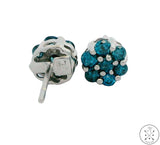 New 10k White Gold Stud Earrings with 1/3 ctw Blue Diamonds