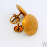 Vintage 10k Yellow Gold Stud Earrings Screw Back 12 mm Disc