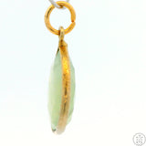 New Sterling Silver Pendant with Teardrop Green Quartz 1.8 gram Gold tone