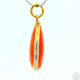 New Sterling Silver Pendant with Teardrop Carnelian Agate 3 gram Gold tone