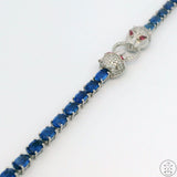 New Sterling Silver Tennis Bracelet with Natural Kyanite Adjustable Puma