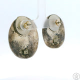 Converted Heavy Sterling Silver Drop Earrings Stud Post Concho Turquoise Unsigned