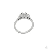 14k White Gold Past Present Future Ring with 1/2 ctw Diamonds Size 5