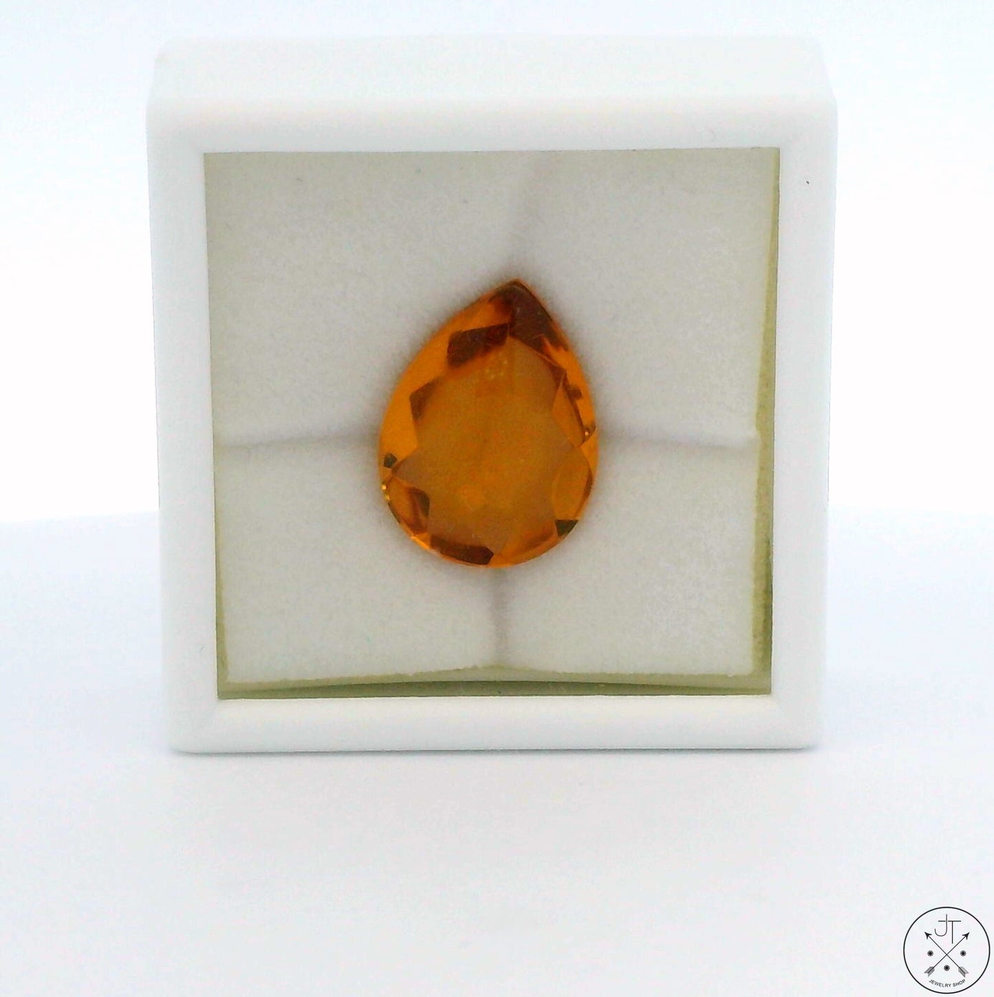 6.18 carat Natural Citrine 16 x 12 mm Teardrop Faceted Gemstone Pear