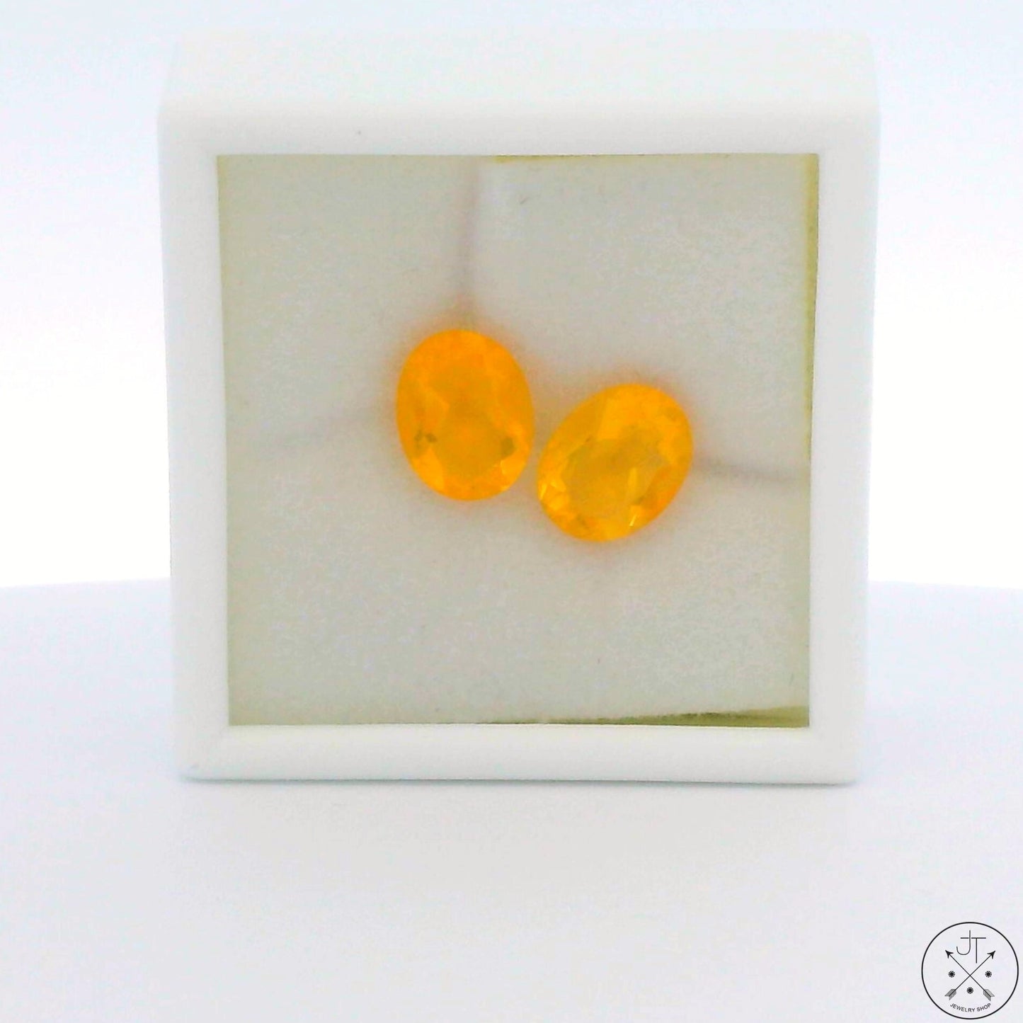1.3 ctw Fire Opal Pair 9 x 7 mm Oval Natural Gemstone