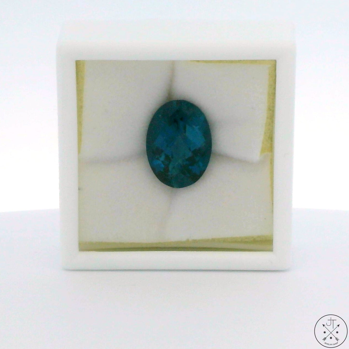 7.58 Carat London Blue Natural Topaz 14x10 mm Oval Faceted Gemstone