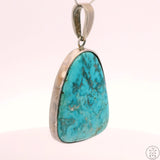 Vintage Sterling Silver Pendant with Pilot Mountain Turquoise Noah Pfeffer Large Bale