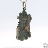 Vintage Sterling Silver Pendant with Malachite Chrysocolla