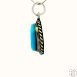 Vintage Sterling Silver Pendant with Dyer Blue Turquoise