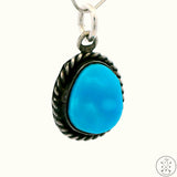Vintage Sterling Silver Pendant with Dyer Blue Turquoise