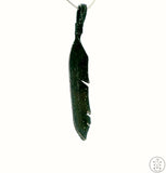 Vintage Sterling Silver Feather Pendant Dark Patina