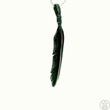 Vintage Sterling Silver Feather Pendant Dark Patina