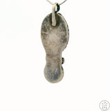 Vintage 1983 Navajo Sterling Silver Pendant with Turquoise Signed Begay